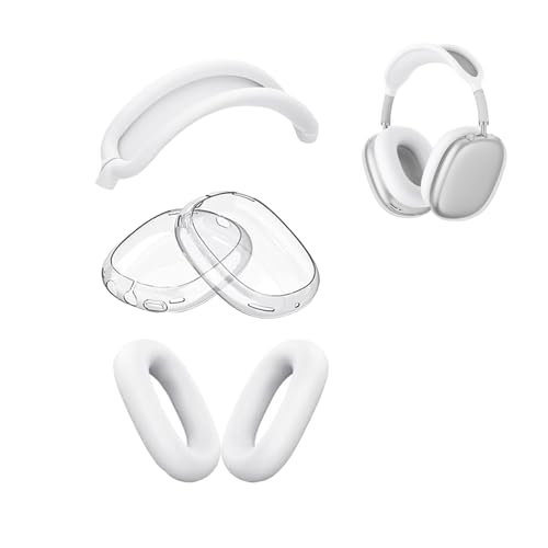 AGAOSH Silikon-Schutzhülle für AirPods Max Kopfhörer (2024/2020), Ohrpolster-Abdeckungen, weiche TPU-Ohrmuschelabdeckungen, Kopfbandabdeckung, Zubehör, Schutz für Apple AirPods Max (USB-C/Lightning von AGAOSH
