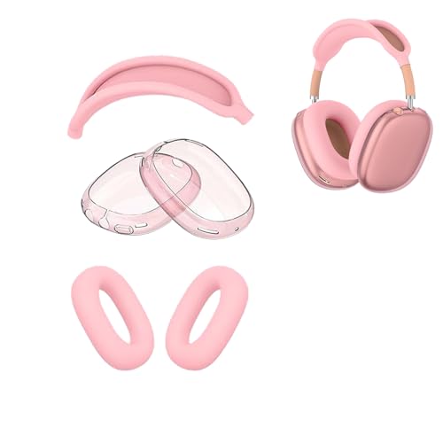 AGAOSH Silikon-Schutzhülle für AirPods Max Kopfhörer (2024/2020), Ohrpolster-Abdeckungen, weiche TPU-Ohrmuschelabdeckungen, Kopfbandabdeckung, Zubehör, Schutz für Apple AirPods Max (USB-C/Lightning von AGAOSH