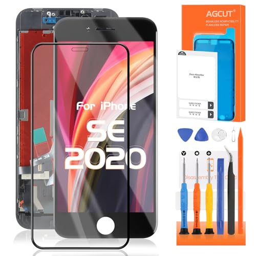 4,7 Zoll Bildschirm für iPhone SE 2020 LCD Display für iPhone SE2 SE 2nd Display für iPhone 8 Digitizer Ersatz Assembly + Reparatur Kit, A1863, A1905, A1906, A2275, A2298, A2296 (Schwarz, TFT) von AGCUT