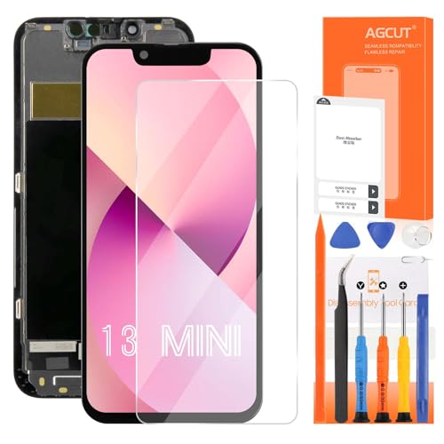 5,4 Zoll LCD-Bildschirm für iPhone 13 Mini Incell Display für iPhone 13 Mini A2481 A2626 A2629 A2630 A2628 Display Touchscreen Digitizer Ersatz Montage + Reparatur Werkzeuge (Schwarz) von AGCUT