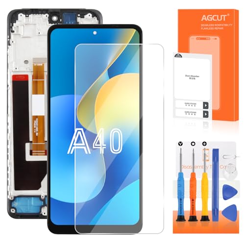 5,9 Zoll TFT Bildschirm für Samsung Galaxy A40 LCD Display für Samsung A40 SM-A405F, SM-A405FN, SM-A405FM Display Digitizer Ersatz Montage + Reparatur-Set (Schwarz mit Rahmen) von AGCUT