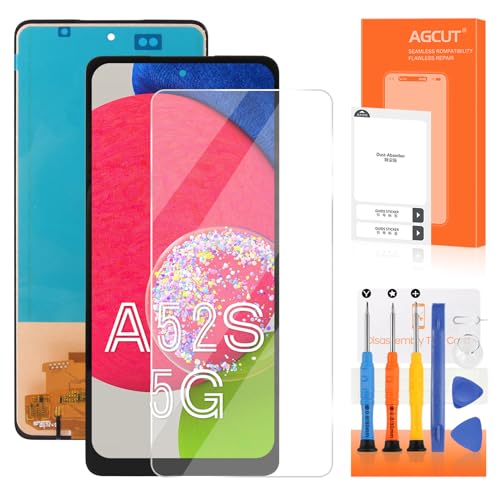 6,5 Zoll Incell Bildschirm für Samsung Galaxy A52s 5G LCD Display für Galaxy A52s 5G SM-A528B SM-A528B/DS LCD Touch Digitizer Assembly mit Reparatur-Set, ohne Fingerprint Unlocking von AGCUT