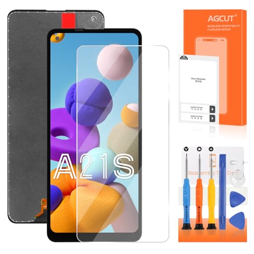 6,5 Zoll LCD Display für Samsung Galaxy A21s LCD Bildschirm für Galaxy A21s A217 SM-A217F SM-A217M LCD Touchscreen Digitizer Assembly mit Reparatur Werkzeuge, Schwarz, nicht für Galaxy A21 von AGCUT