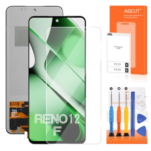 AGCUT 6,67 Zoll LCD Display für Oppo Reno12 F LCD Bildschirm für Oppo Reno12F 4G 5G CPH2687 CPH2637 Display Touchscreen Digitizer Assembly mit Reparatur Werkzeuge von AGCUT