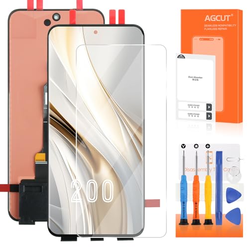 AGCUT 6,7 Zoll LCD Display für Honor 200 LCD Bildschirm für Honor 200 ELI-AN00, Eli-NX9 Display Touchscreen Digitizer Assembly mit Reparaturwerkzeugen, Schwarz von AGCUT