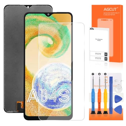 Für Samsung Galaxy A04S LCD Display für Samsunmg A04S A047 LCD Bildschirm Touchscreen Digitizer Full Assembly Reparatur Kit A047F/DS A047F/DSN A047M (Schwarz) von AGCUT