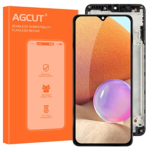 Für Samsung Galaxy A32 4G LCD Display für Samsung Galaxy A32 4G A325 A325F A325M A325N LCD Bildschirm Touchscreen Digitizer Full Assembly mit Werkzeugen Set mit Rahmen (Schwarz) von AGCUT