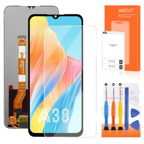 LCD-Display für Oppo A38 4G CPH2579/A18 4G CPH2591 Ersatz des Bildschirms für Oppo A38 CPH2579 Display aus Glas Touchscreen Digitalizer Assembly mit Werkzeugen (6,56 Zoll, Schwarz) von AGCUT