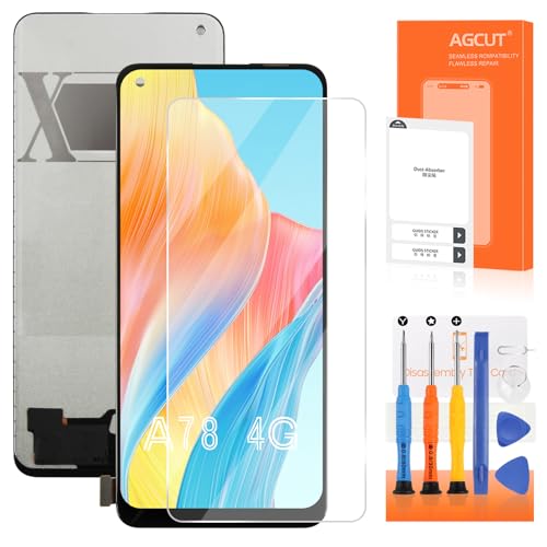 LCD-Display für Oppo A78 4G Ersatz des Bildschirms für Oppo A78 CPH2565 Display aus Glas Touchscreen Digitalizer Assembly mit Werkzeug (6,43 Zoll, Schwarz) von AGCUT