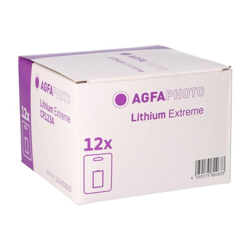12x CR123A Lithiumbatterie 3V 1300mAh Blister AgfaPhoto von AGFAPHOTO