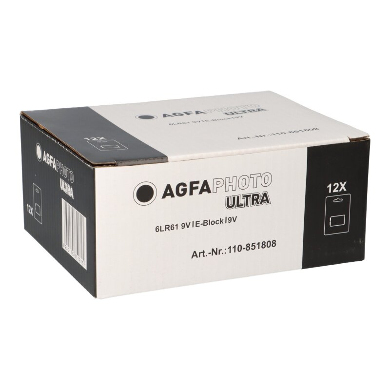 AGFAPHOTO Batterie 9V E-Block 12 Stück 12x 1er Blister AGFAPHOTO Batterie 9V E-Block 12 Stück 12x 1er Blister von AGFAPHOTO