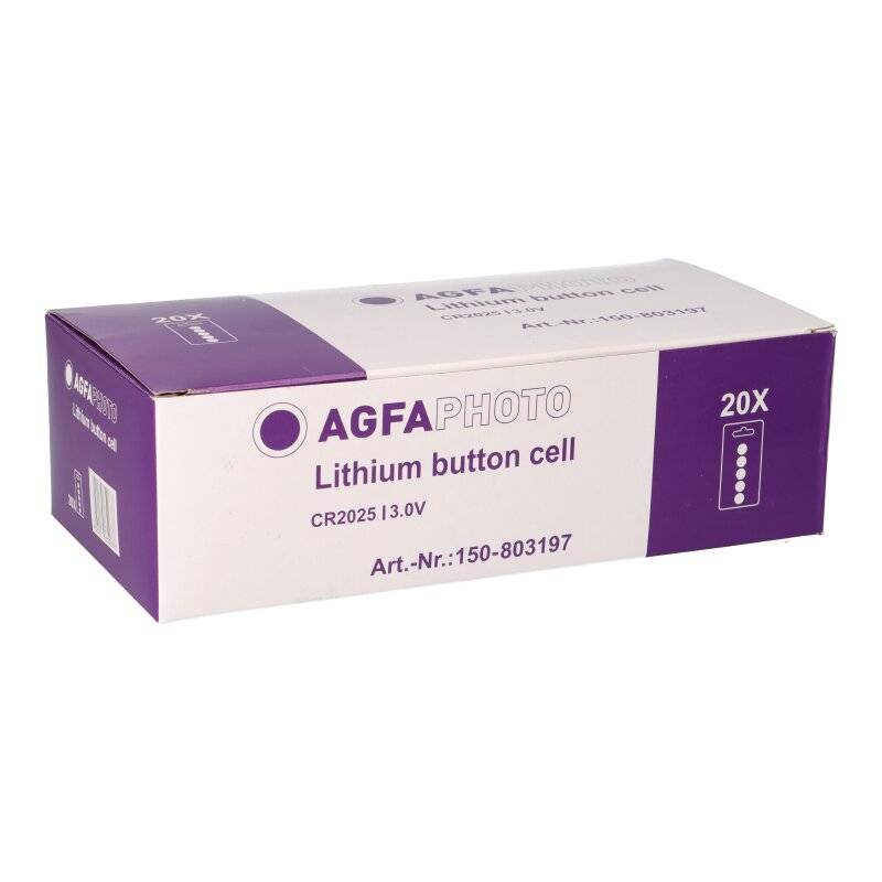 AGFAPHOTO Lithium CR2025 3V 100 Stück 20x 5er Blister von AGFAPHOTO