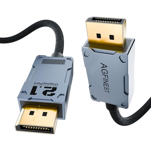 AGFINEST 8k DisplayPort 2.1 Kabel 80Gbps, Ultra-high Bit Rate DP Kabel UHBR20 HDR10+ DSC1.2a 16k 60Hz 8k 120Hz 4k 240Hz 165Hz PC TV Ryzen7900 FreeSync G-Sync (2M) von AGFINEST