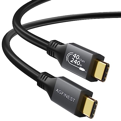 AGFINEST Zertifiziert 240W USB4 Kabel, Kompatibel mit Thunderbolt 4 100W Kabel, 40Gbps USB C Kabel, PD 3.1 140W 240W Schnellladekabel, 8K60 4K60 HDR Video Kabel für MacBook M1 M2, SSD, Hub, NUC (1M) von AGFINEST