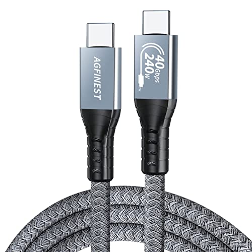 AGFINEST Zertifiziert 240W USB4 Kabel und Thunderbolt 4 Kabel, 40Gbps USB C Datenkabel, 8K60Hz 4K144Hz HDR Video USB C Kabel für MacBook M1 M2, Mac mini, SSD, Docking Station (Gerade, 0.5M) von AGFINEST