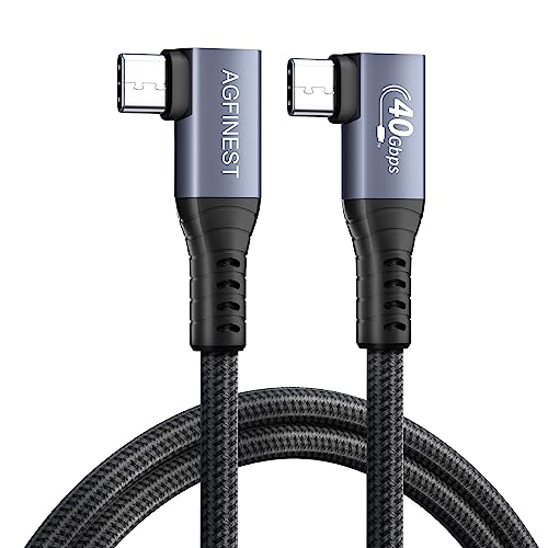Kabel für Thunderbolt 4, Thunderbolt 4 Kabel 90 Grad ,Übertragungsrate 40Gbps/8K@60Hz Video/100W Ladung USB C auf C Video,Kompatibel mit Thunderbolt 3/USB4,MacBooks, eGUP (1.5M, Doppelt rechtwinklig) von AGFINEST
