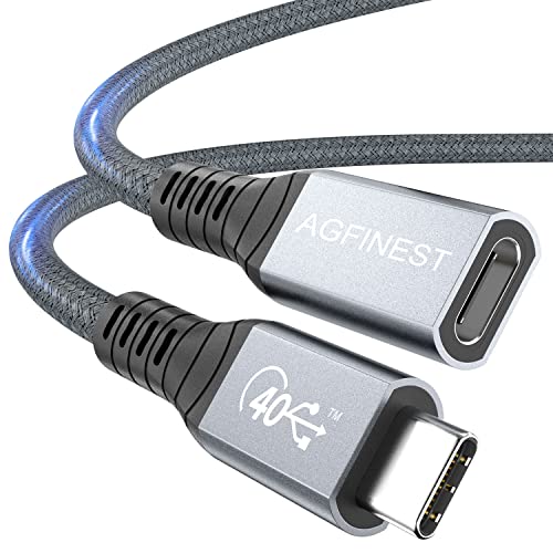 Thunderbolt 4 Kabel / USB 4 Verlängerungskabel, USB4 40 Gbit/s, USB-C-Verlängerung, unterstützt 8K @ 60 Hz oder Dual-Video 4K/100 W Schnellladung, kompatibel mit allen USB-C-Geräten, Docks, MacBook, von AGFINEST