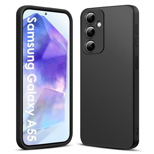 AGGPLTO Hülle für Samsung Galaxy A55 6,1 Zoll, Ultra Dünn Flüssig Weiche Silikon Handyhülle with Microfiber Lining Stoßfeste Kratzfest Anti-Fingerabdruck Case für Samsung Galaxy A55, Schwarz AGGPLTO Hülle für Samsung Galaxy A55 6,1 Zoll, Ultra Dünn Flüssig Weiche Silikon Handyhülle with Microfiber Lining Stoßfeste Kratzfest Anti-Fingerabdruck Case für Samsung Galaxy A55, Schwarz von AGGPLTO