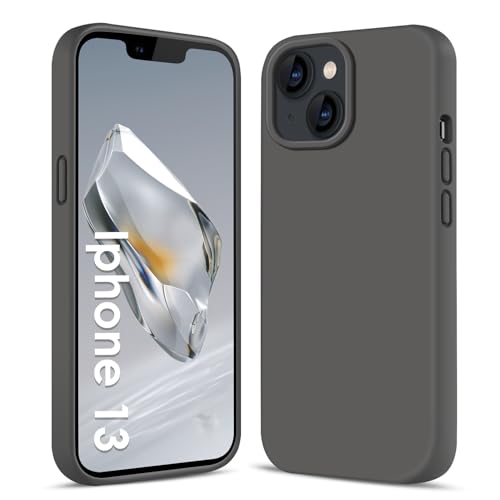 AGGPLTO Flüssig Silikon Hülle für iPhone 13 / iPhone 14 (6,1 Zoll) - Ultra Dünn Ganzkörper Schutzhülle, 4-lagige Stoßfeste Struktur, Weiches Kratzfestes Mikrofaserfutter Handyhülle, Dunkelgrau AGGPLTO Flüssig Silikon Hülle für iPhone 13 / iPhone 14 (6,1 Zoll) - Ultra Dünn Ganzkörper Schutzhülle, 4-lagige Stoßfeste Struktur, Weiches Kratzfestes Mikrofaserfutter Handyhülle, Dunkelgrau von AGGPLTO