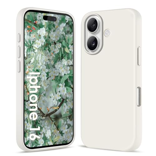 AGGPLTO Flüssig Silikon Hülle für iPhone 16 (6,1 Zoll) - Ultra Dünn Ganzkörper Schutzhülle, 4-lagige Stoßfeste Struktur, Weiches Kratzfestes Mikrofaserfutter Handyhülle, Cremeweiß AGGPLTO Flüssig Silikon Hülle für iPhone 16 (6,1 Zoll) - Ultra Dünn Ganzkörper Schutzhülle, 4-lagige Stoßfeste Struktur, Weiches Kratzfestes Mikrofaserfutter Handyhülle, Cremeweiß von AGGPLTO