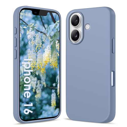 AGGPLTO Flüssig Silikon Hülle für iPhone 16 (6,1 Zoll) - Ultra Dünn Ganzkörper Schutzhülle, 4-lagige Stoßfeste Struktur, Weiches Kratzfestes Mikrofaserfutter Handyhülle, Graublau AGGPLTO Flüssig Silikon Hülle für iPhone 16 (6,1 Zoll) - Ultra Dünn Ganzkörper Schutzhülle, 4-lagige Stoßfeste Struktur, Weiches Kratzfestes Mikrofaserfutter Handyhülle, Graublau von AGGPLTO