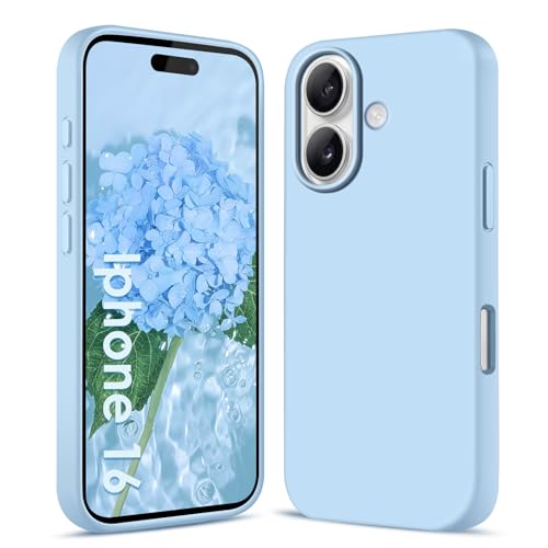 AGGPLTO Flüssig Silikon Hülle für iPhone 16 (6,1 Zoll) - Ultra Dünn Ganzkörper Schutzhülle, 4-lagige Stoßfeste Struktur, Weiches Kratzfestes Mikrofaserfutter Handyhülle, Hellblau AGGPLTO Flüssig Silikon Hülle für iPhone 16 (6,1 Zoll) - Ultra Dünn Ganzkörper Schutzhülle, 4-lagige Stoßfeste Struktur, Weiches Kratzfestes Mikrofaserfutter Handyhülle, Hellblau von AGGPLTO
