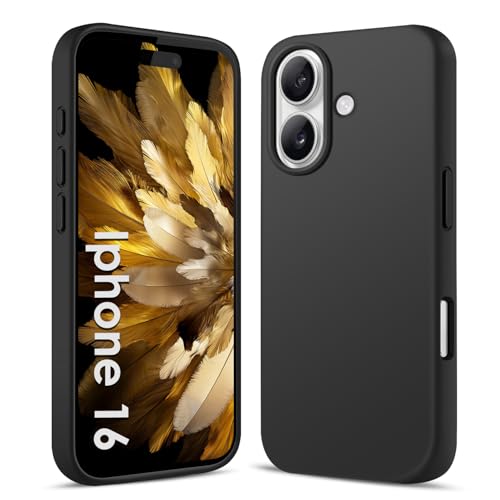 AGGPLTO Flüssig Silikon Hülle für iPhone 16 (6,1 Zoll) - Ultra Dünn Ganzkörper Schutzhülle, 4-lagige Stoßfeste Struktur, Weiches Kratzfestes Mikrofaserfutter Handyhülle, Schwarz AGGPLTO Flüssig Silikon Hülle für iPhone 16 (6,1 Zoll) - Ultra Dünn Ganzkörper Schutzhülle, 4-lagige Stoßfeste Struktur, Weiches Kratzfestes Mikrofaserfutter Handyhülle, Schwarz von AGGPLTO