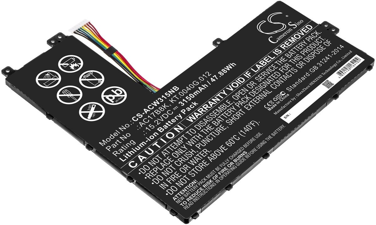 AGI Akku für Acer Swift 3 SF315-52-30DU Li-Ion 15,2 Volt 3150 mAh schwarz Laptop-Akku 3150 mAh (15.2 V) von AGI