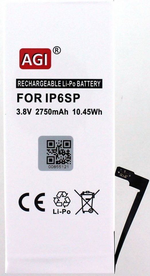 AGI Akku für Apple iPhone 6S Plus Li-Pol 3,8 Volt 2750 mAh weiß Handy-Akku 2750 mAh (3.8 V) von AGI