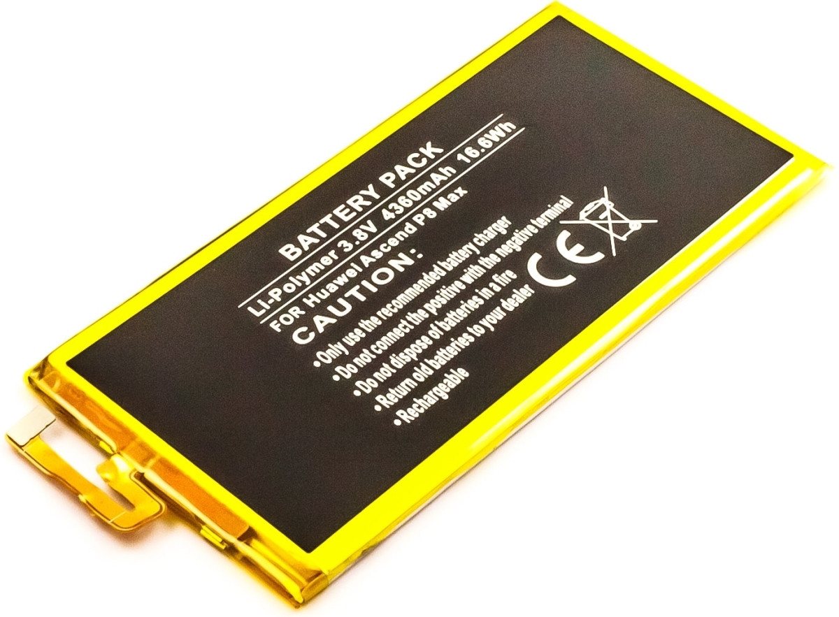 AGI Akku für Huawei Ascend P8 Max Li-Pol 3,8 Volt 4360 mAh schwarz Handy-Akku 4360 mAh (3.8 V) von AGI