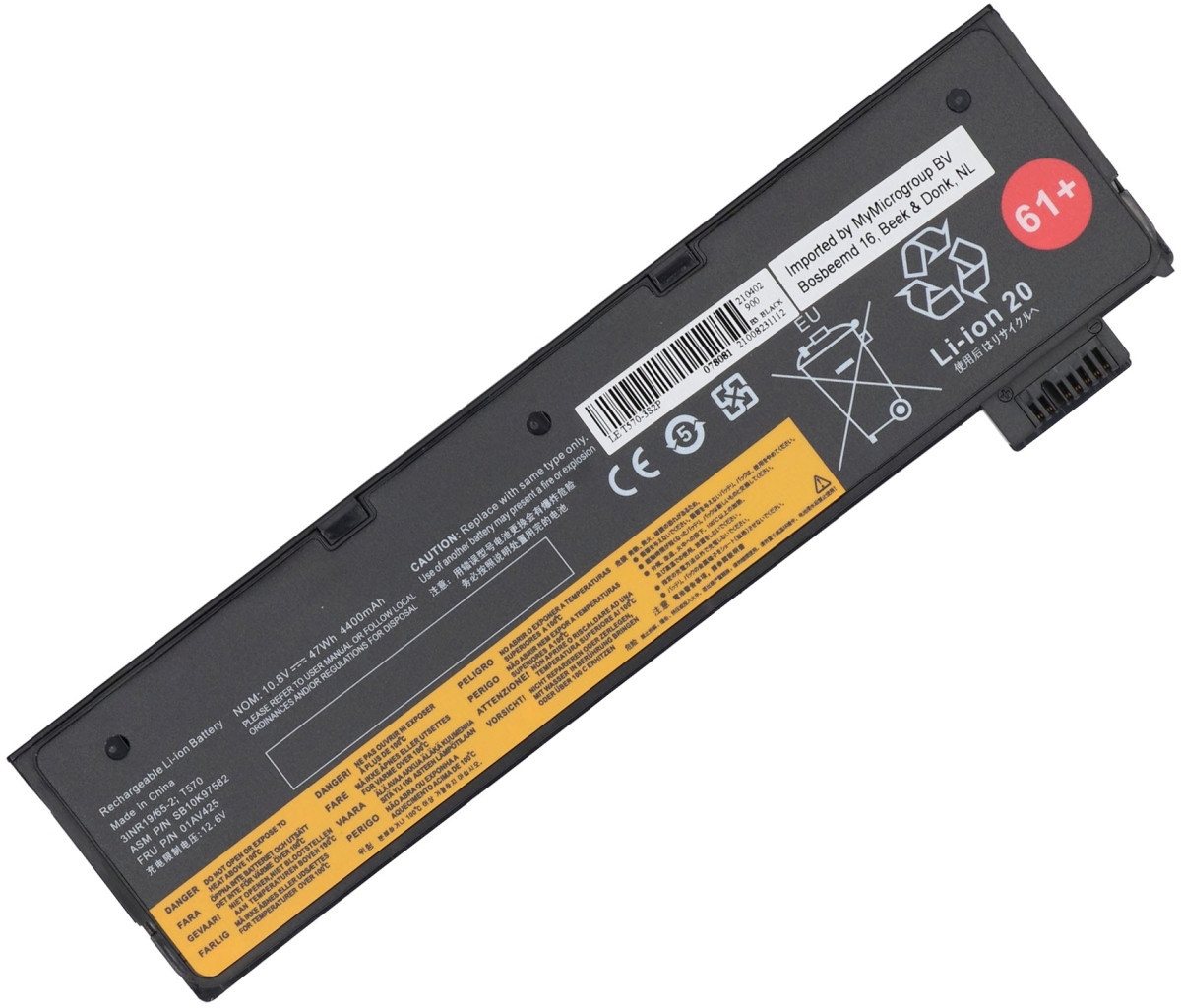 AGI Akku für Lenovo ThinkPad T480 UHH Li-Ion 11,1 Volt 4400 mAh schwarz Laptop-Akku 4400 mAh (11.1 V) von AGI