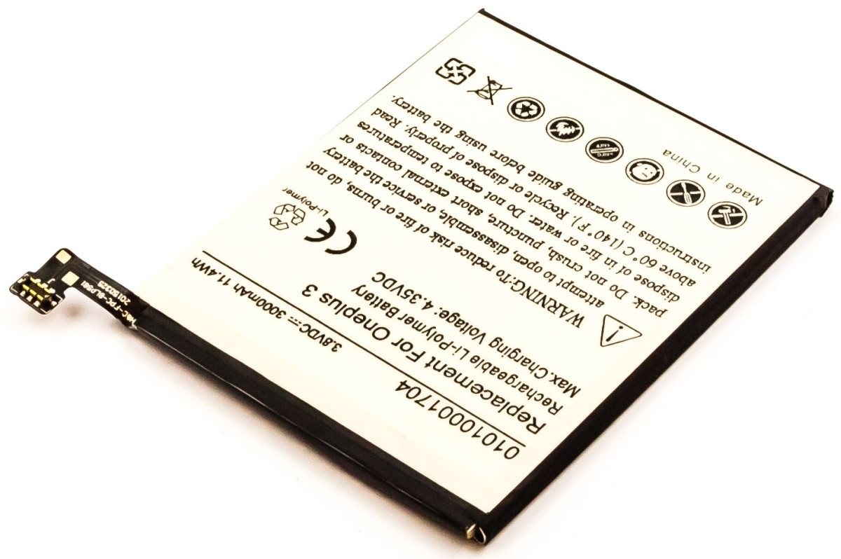 AGI Akku für Oneplus 3T Dual SIM Li-Pol 3,8 Volt 3000 mAh schwarz Handy-Akku 3000 mAh (3.8 V) von AGI