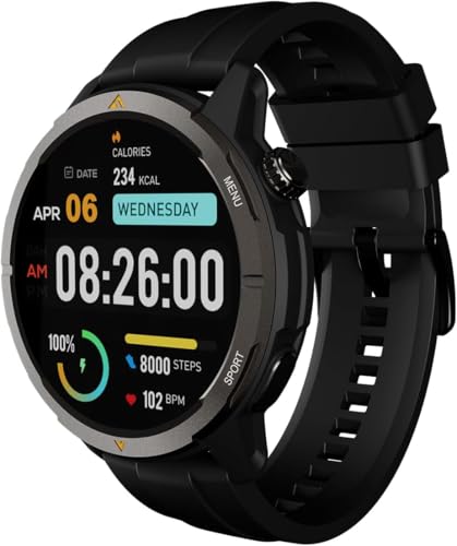 AGM Legion GPS Smartwatch Herren -1.43‘’ AMOLED Display,100+ Sportmodi,5ATM Wasserdicht Fitnessuhr mit 24/7 Herzfrequenz,Schlafmonitor für Android iOS von AGM