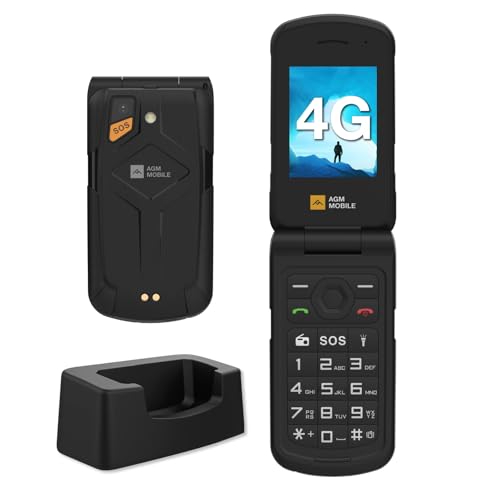 AGM M10 Robustes Basis-HandyAGM M10 – Robustes 4G-Klapphandy ohne Vertrag | Kompaktes Outdoor-Handy mit Dual-SIM, FM-Radio und erweiterbarem Speicher | Langlebiges, handliches Tastenhandy von AGM