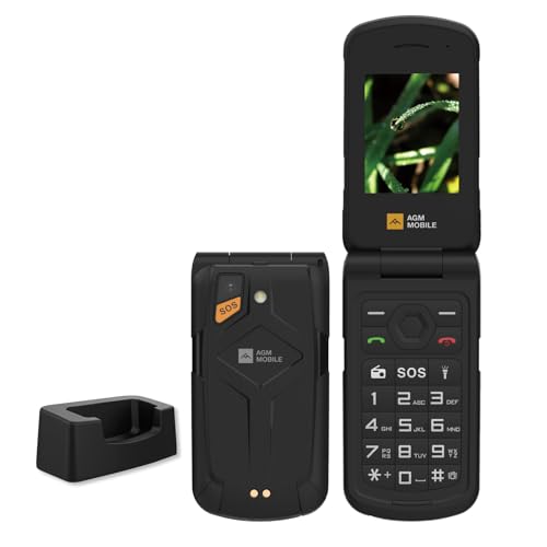 AGM M10 Robustes Klapphandy ohne Vertrag 4G, Kompakt Outdoor Handy Dual-SIM-Funktion, FM-Radio und erweiterbarem Speicher | Langlebiges, taschengroßes Funktionshandy von AGM
