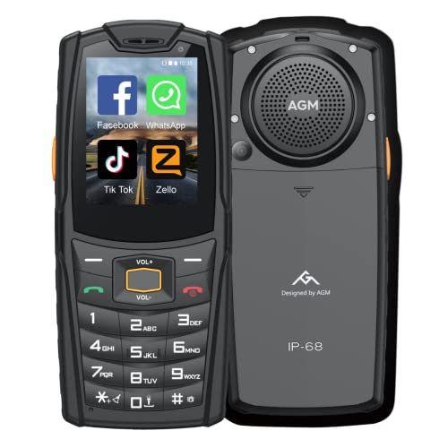 AGM M7 Outdoor Handy ohne Vertrag, 4G Seniorenhandy Dual SIM Super Lautsprecher,IP68 wasserdicht, Facebook/Skype/TikTok 2,4" Touchscreen 1GB+8GB 2500mAh Akku 80ML Taschenlampe Tastenhandy AGM M7 Outdoor Handy ohne Vertrag, 4G Seniorenhandy Dual SIM Super Lautsprecher,IP68 wasserdicht, Facebook/Skype/TikTok 2,4" Touchscreen 1GB+8GB 2500mAh Akku 80ML Taschenlampe Tastenhandy von AGM