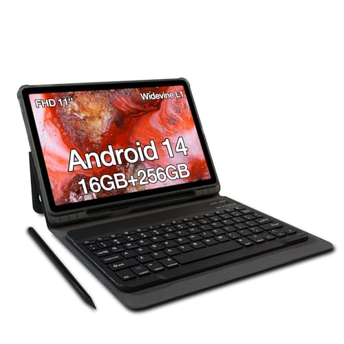 AGM PAD P2 Gaming Tablet 11 Zoll mit Schutzhülle Android 14,16(8+8) GB RAM +256GB ROM(TF 2TB), 7850mAh, MTK G99, 480 Nits, 50MP+8MP, 4G LTE/5G WiFi/BT 5.2/Widevine L1/Dual SIM von AGM