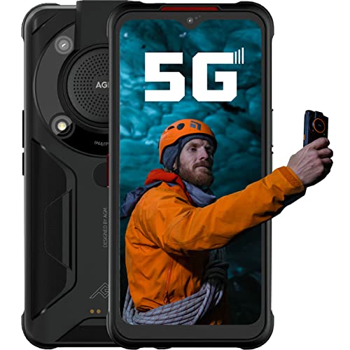 Outdoor Handy ohne Vertrag, AGM Glory 5G Smartphone 6200mAh kältebeständiger Akku, IP68/IP69K Android 11 8G+256G 18 W Schnellladung Dual SIM, Qualcomm Snapdragon 480, 48MP+20MP, 6,53 Zoll FHD+ Display von AGM