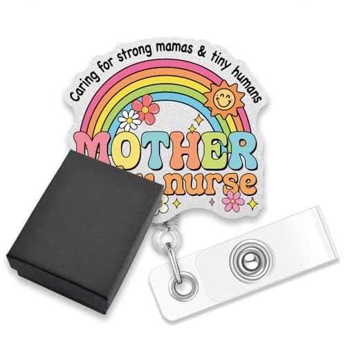AGMDESIGN Caring for Strong Mamas & Tiny Humans Mother Baby Nurse Badge Reel Retractable Clip, Labor and Delivery Nurses Badge Reel for Neonatal Nurse NICU Staff Maternal Health Professional von AGMDESIGN