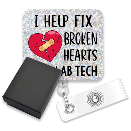 AGMDESIGN Lustiges Abzeichen, einziehbare Krokodilklemme, Aufschrift "I Help Fix Broken He Cath Lab Tech", Geschenk für Kardiologie-Mitarbeiter, medizinisches Team, Uni-Rolle von AGMDESIGN