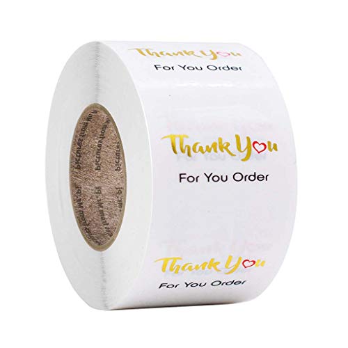 500 Stück runde transparente Dankesaufkleber für Ihre Bestellung, handgefertigte Siegel-Etiketten, Dankesaufkleber, Rolle für kleine Geschäfte, Süßigkeiten von AGONEIR