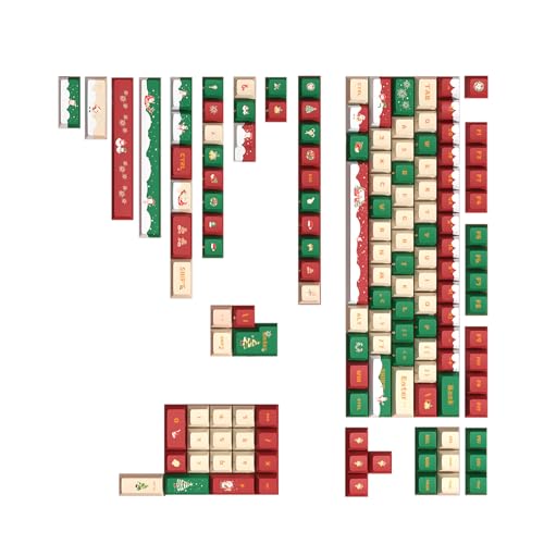 AGONEIR Festliches Weihnachtsthema Tastenkappen Set Für Mechanische Tastaturen PBT Mit 7u 2 25u 2 75u Leertaste Langlebige Haltbarkeit von AGONEIR