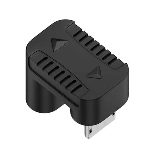 AGONEIR Konverter Typ C Buchse auf Micro-USB-Stecker, 480 Mbit/s, Typ C auf Micro-USB, 90 Grad abgewinkelt, für USB-C-Verlängerungsstecker, Schwarz von AGONEIR