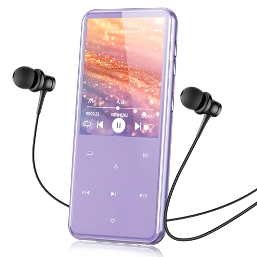 AGPTEK 64GB MP3 Player Bluetooth 5.3 mit 2,4" TFT Farbbildschirm, HiFi Musik Kinder MP3 Player mit Lautsprecher, Touch-Tasten, FM-Radio, E-Book, Aufnahme, Unterstützung bis zu 128 GB, Lila von AGPTEK