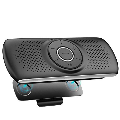 AGPTEK Freisprecheinrichtung für Auto, Bluetooth 5.0, integriertes Mikrofon, mit Clip für GPS, Musik, TF-Kartenslot, automatische Wiederverbindung, Lautsprecher, Auto, IOS Siri & Google Assistant von AGPTEK