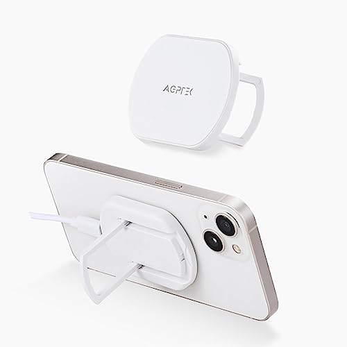 AGPTEK Magnetischer Wireless Charger, induktive Ladestation mit Ständer, kabelloses Ladegerät für iPhone 14/14 Plus/14 Pro/14 Pro Max/13/13 Pro/13 Pro Max/13 Mini/12/12 Pro/12 Pro Max /12 Mini von AGPTEK