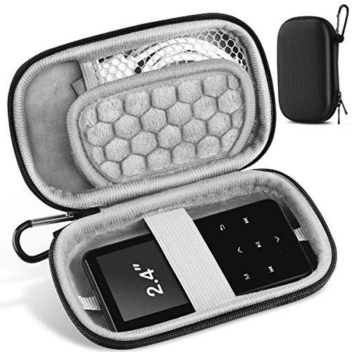 AGPTEK Schutzhülle für MP3-Player, 6,1 cm (2,4 Zoll), mit Metall-Karabinerhaken, für iPod Nano, iPod Shuffle, Schwarz von AGPTEK