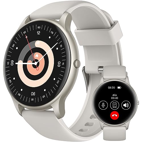 AGPTEK Smartwatch mit Telefonfunktion, Fitness Tracker Damen Herren, 1,3 Zoll Armbanduhr mit 100+ Sportmodi, Herzfrequenz, Schrittzähler, Schlafmonitor für iOS & Android Sternsilber von AGPTEK