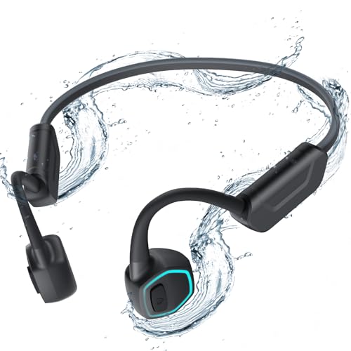 AGPTEK Sport MP3 Player, 32 GB Knochenschall Kopfhörer Bluetooth 5.3, IPX8 Wasserdicht Open Ear Kopfhörer, Kopfhörer Schwimmen MP3 Player zum Joggen, Laufen, Radfahren, Fitness, Wandern von AGPTEK