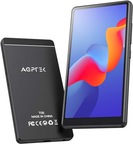 AGPTEK WiFi MP4 Player mit 4" Touchscreen, 1000mAh Akku, 1GB RAM, 8GB ROM, HD Videoplayer mit Android 6,0 für UKW-Radio, Online-Funktionen usw, Musik Player mit 32GB TF-Karte, Schwarz von AGPTEK